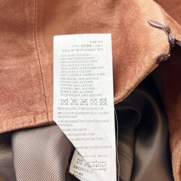 Kookai Brushed Pigskin Leather Mini Skirt Y2K - Size 42, US 10 - Picture 5 of 7